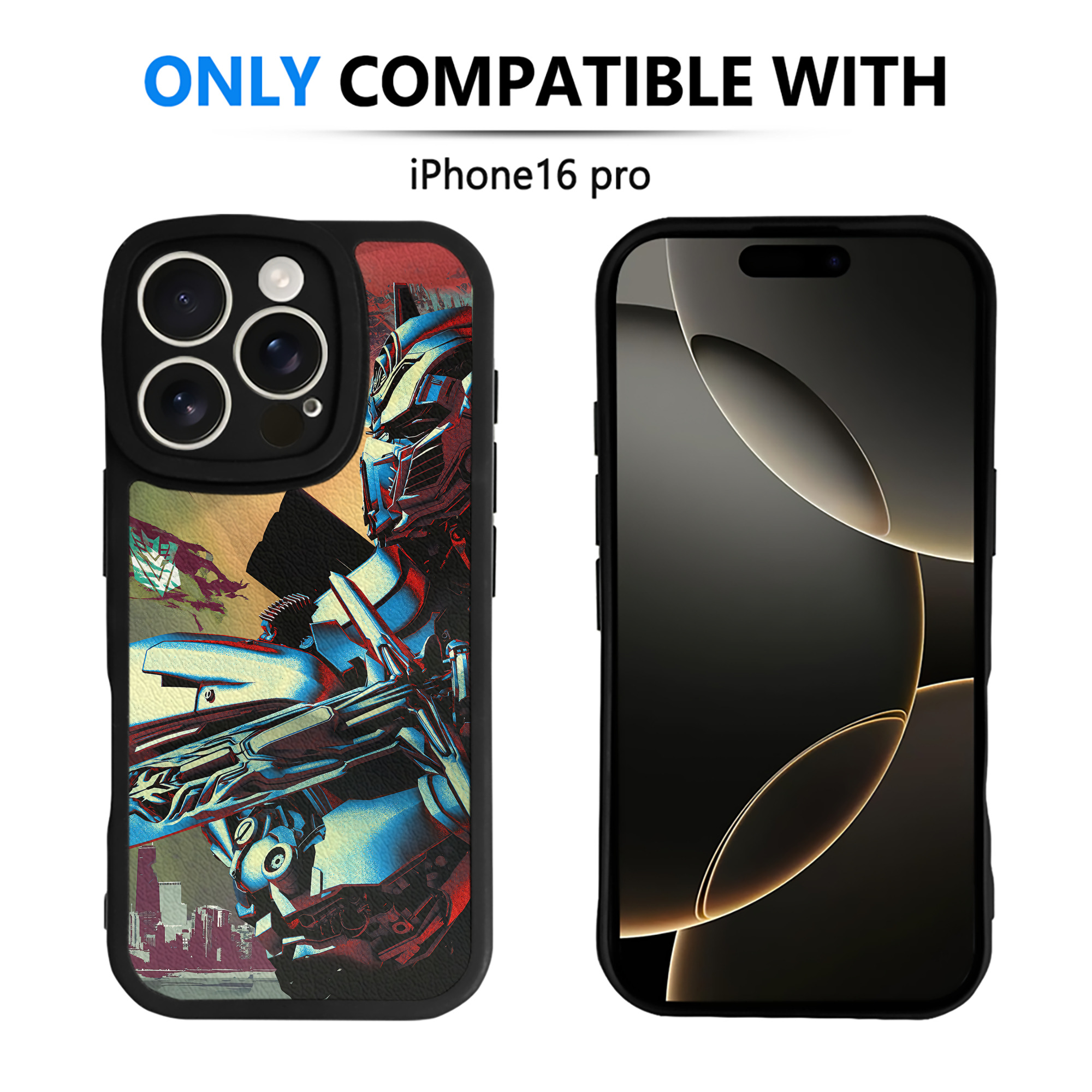 （画像用） Transformers トランスフォーマー 【iPhone 16シリーズ対応】シリコンスマホケース（レザー調） 材質：シリコン